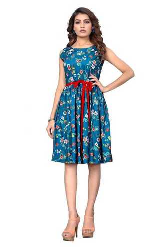 Multi Colour Fancy Printed Kurti (Blue)