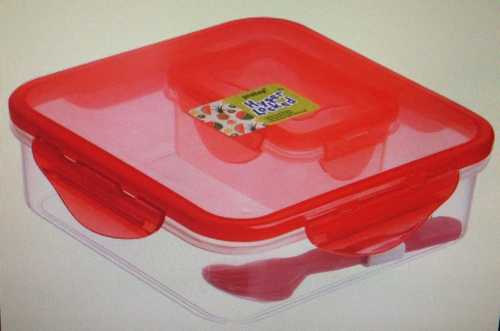 Silver Light Weight Plastic Lunch Box