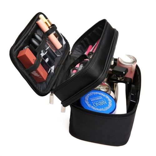 Black Makeup Bag With Divider