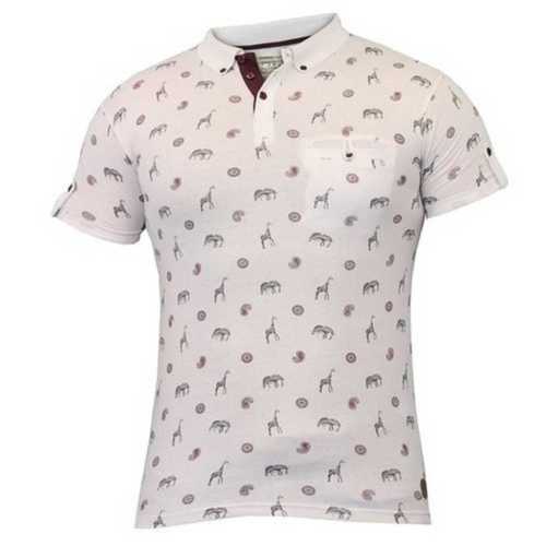 Cotton Skin Friendly Collared Mens Printed T Shirt