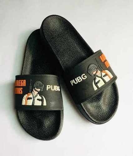 Winter Black Leather Flip Flop Slipper