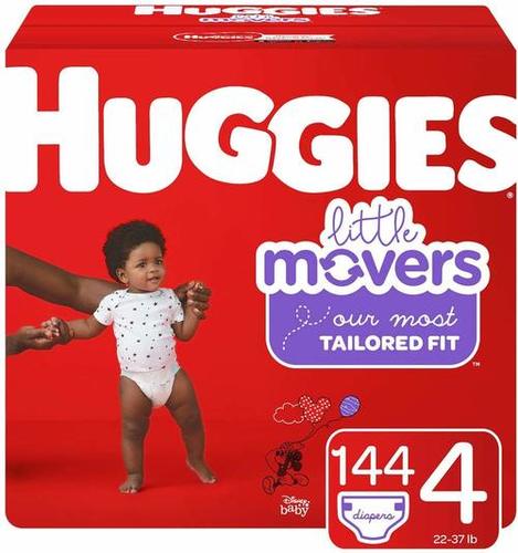 White Original Huggies Little Movers Diapers Size 4 144 Ct