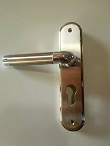 Custom Stainless Steel Oliver Door Handle With Lockset