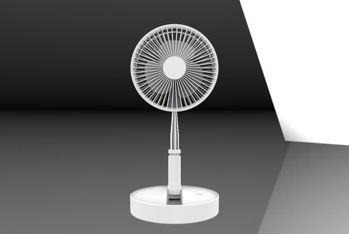 White Foldable Pedestal Fan (White)