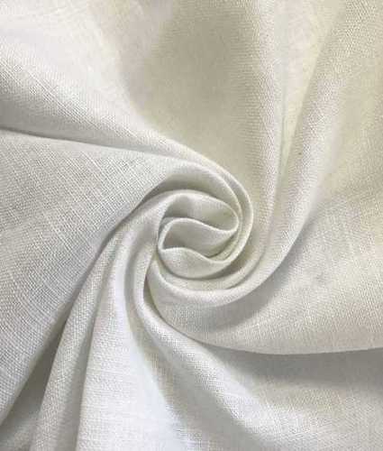 White Plain Linen Fabric  Soft