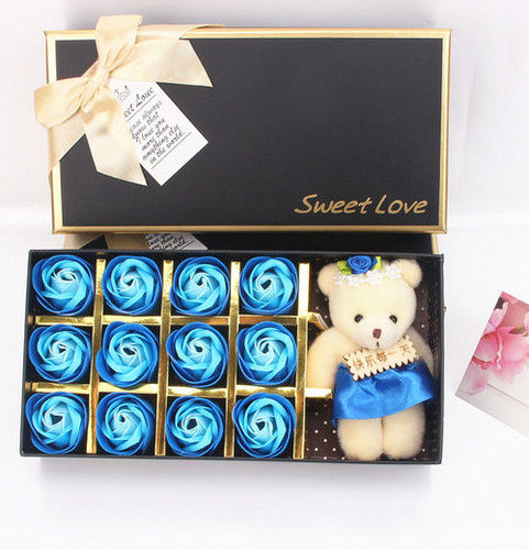 Black Heart-Shaped Rose Soap Flower Gift Box