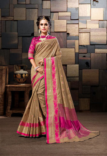 Multi Color Digital Printed Saree With Blouse Piece