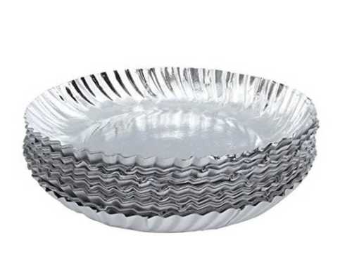 Silver Disposable Plain Paper Plates