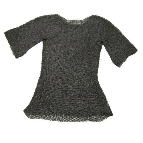 Mild Steel Black Butted Chainmail Half Sleeve Shirt 8 MM