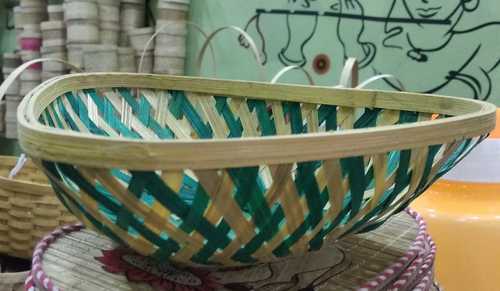 Brown Plain Natural Bamboo Basket