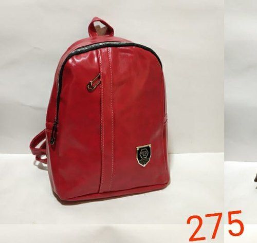 Red Leather Ladies Backpack
