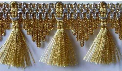 Plain Fancy Golden Jhalar Lace