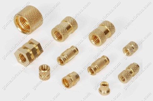 Brass Moulding Inserts - Free Cutting Brass Material with Custom Sizes | Deep Groove Design, International Go & Not Go Threads, Available Knurling Options