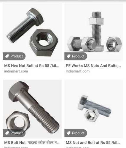 Powder Coated Mild Steel Nut Bolts