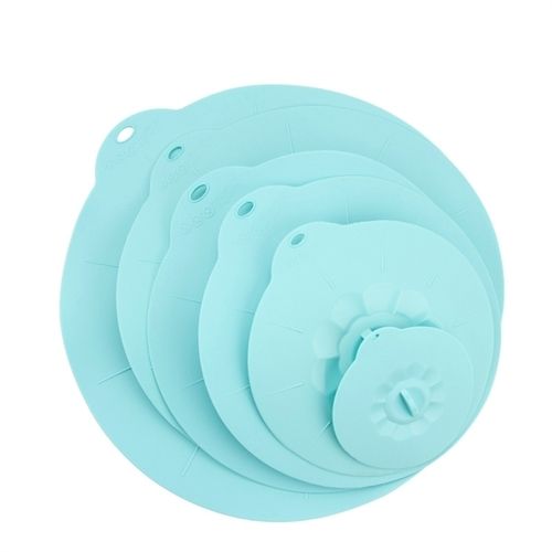 Blue Silicone Bowl Lids Set Of 5