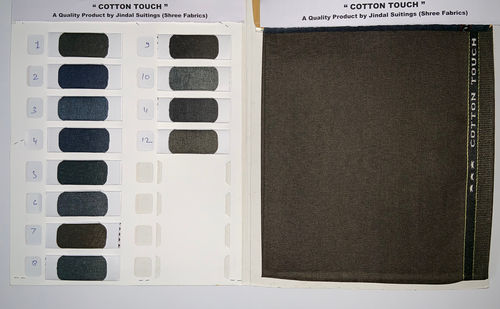 4 To 12 Colour Shades Available Cotton Touch Polyester Suiting Fabric