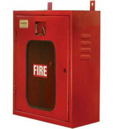 Fire Hose Box - Single Swing Door, Mild Steel, Rust Proof, Rectangular Red | Durable Metal Construction, Reliable Safety Feature