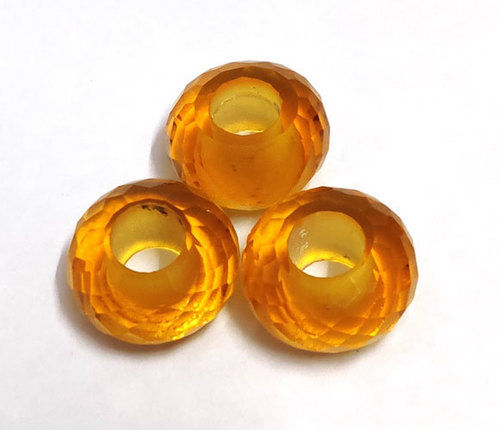 Yellow Gemstone Big Hole Beads For Bracelet Making