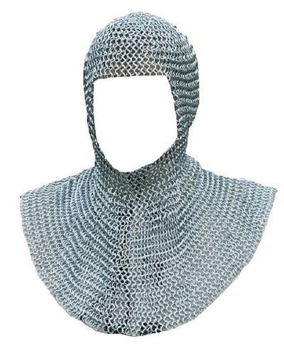 Original Finish 8mm Aluminium Butted Chainmail Coif