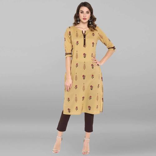 Beige Pure Cotton Kurta