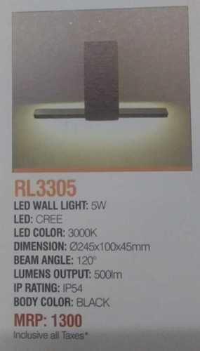 Black Color Led Wall Light Dimension(L*W*H): 245*100*45 Millimeter (Mm)