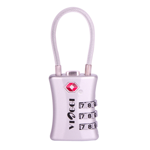 VIAGGI 3 Dial Customized Padlock - 80% Zinc 85x30.4x13.5 mm Silver | Industrial Luggage Security 100% Security Level 68.4g Weight