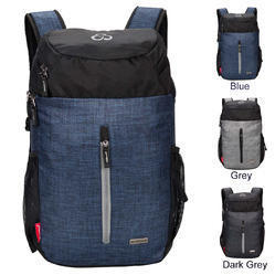 Black Polyester Canvas Laptop Backpack