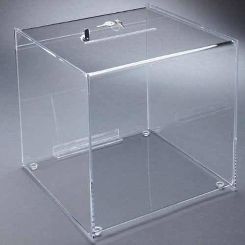 Silkscreen Printing Transparent Acrylic Donation Boxes