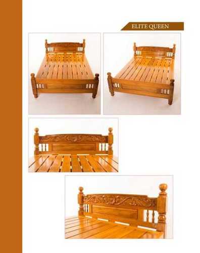 Brown Color Attractive Designs Hard Wooden Double Bed