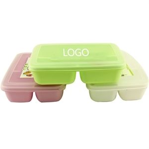 White Multi Color Plastic Lunch Box With Spoon