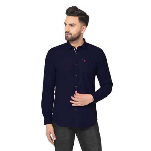 Blue Color Full Sleeves Mens Casual Shirt Age Group: All Age Group