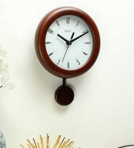 Brown Round Pendulum Wall Clock