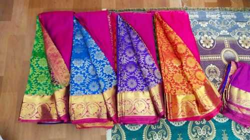 MBS Jacquard Weaving Wholesale Pattu Sarees 18 Pieces Catalog Catalog