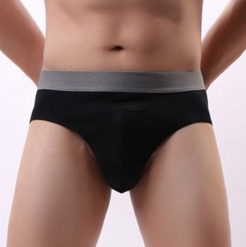 Black/White/Blue/Gray Cotton Mens Brief For Young Men