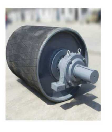 Grey Cylindrical Shape Conveyor Rubber Pulley