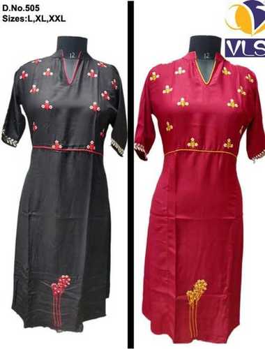 Plain Ladies Branded Rayon Kurtis