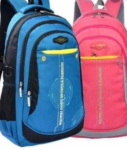 Blue School Plain Backpack Bags