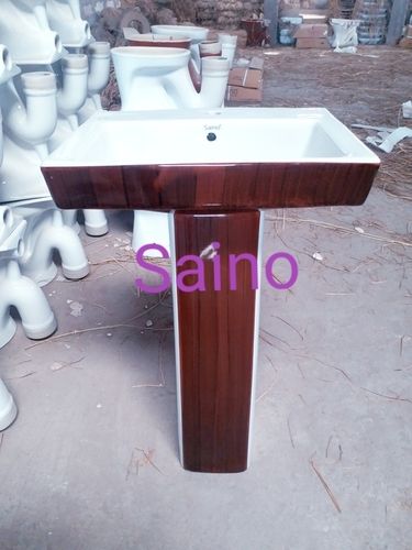 Wooden 18x13 Square Vitrosa Wash Basin Set