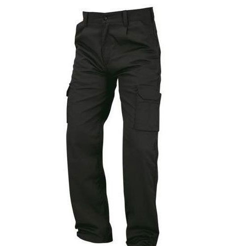 Summer Men Black Plain Working Trousers