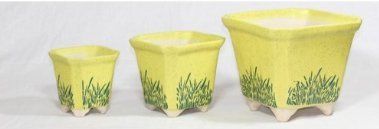 3 Piece Set Ceramic Planter