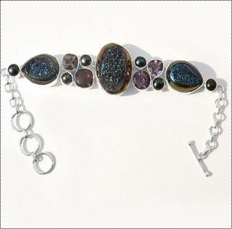 Black Pearl Sterling Silver Bracelet Gender: Women