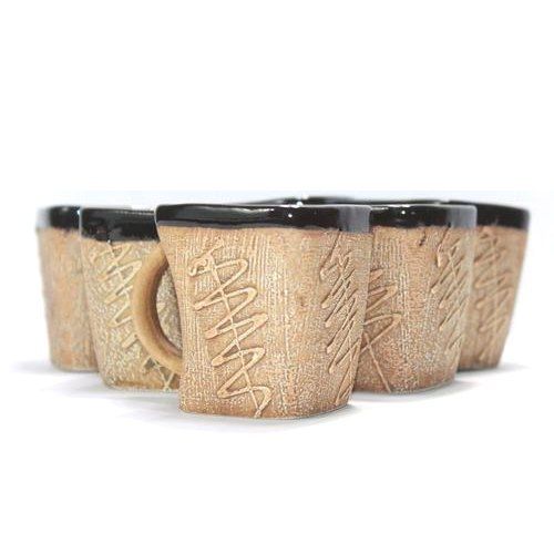 Brown Ceramic Tea Cup Set