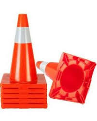 Reflective Safety Traffic Cone - Standard Size, Collapsible for Easy Storage & Emergency LED Flashing Lights