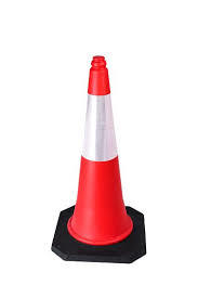 Reflective Traffic Cones - Standard Size | High Visibility with LED Flashing Lights, Durable for Road Safety and Emergency Use