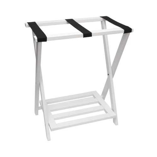 Right Height Luggage Rack With Shoe Rack - White Finish Size: 22 7/8 " X 13 3/4 " X 27 1/2 "