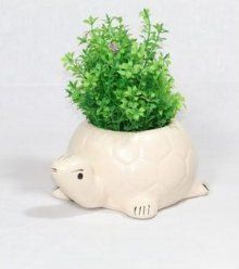 White Tortoise Ceramic Flower Planter