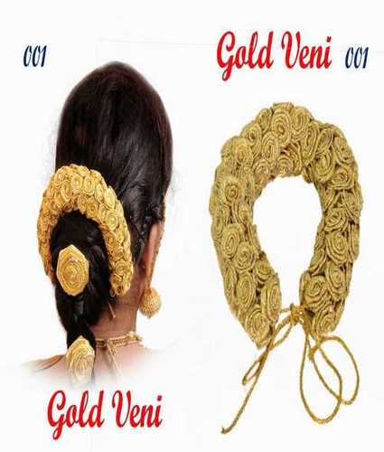 Artificial Golden Hair Gajra