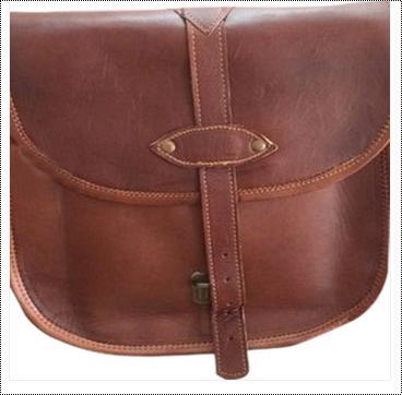 Ladies Brown Leather Sling Bags