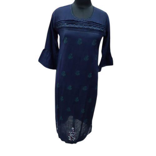 Washable Blue Ladies Chiffon Kurtis