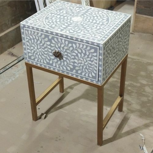 Handmade Bone Inlay Bedside Table